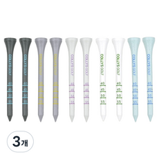 콜리스골프 컬러 롱 대나무 골프티 10p 세트, 그레이, 3개