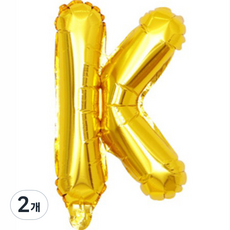 팡파티 레터링 알파벳 풍선 K 40cm, 골드, 2개
