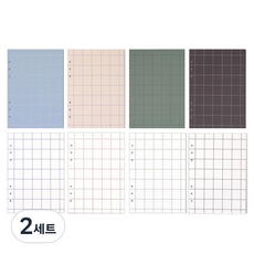 lucalab 6孔補充內頁 磁磚筆記 Mono 8款 x 16p 套組, 2套