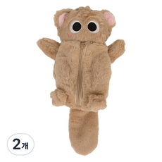 ARTJOY 圓眼貓咪筆袋收納包, 棕色, 2個