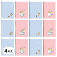 조선문방구 조선순덕이 좌철 스프링 노트 2종 x 6p 세트, 혼합색상, 4세트