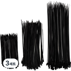 엔더 플렉시블 케이블 타이 대 200p + 중 200p + 소 200p 세트, 블랙, 3세트