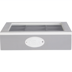 Premier 9格木質茶包收納盒, 1個, 灰色