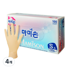 마미손 라텍스장갑 100p, 소(S), 4개
