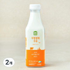 제주우유 무항생제 우유, 2개, 750ml
