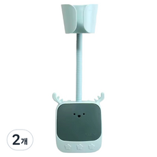 GNUA Real Picky 可愛旋轉式可調節黏貼吹風機支架, 綠色, 2個
