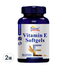 ESMOND NATURAL 愛司盟 維他命E軟膠囊, 小麥胚芽低溫壓榨 吸收率佳, 含400 IU 維他命E, 60顆/瓶, 2罐