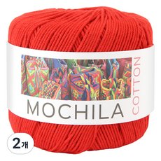 모칠라코튼 뜨개실, 2개, 8빨강