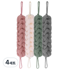코멧 홈 파스텔 롱 샤워타월 4종 세트, 혼합색상, 4세트