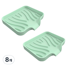 Woni家 瀝水矽膠肥皂架, 淺薄荷色, 8個