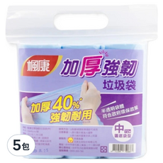 楓康 加厚強韌垃圾袋 中 72張, 5包