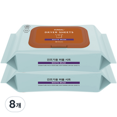 쿤달 시그니처 10배 초고농축 리치 퍼퓸 드라이시트 화이트머스크 본품, 80개입, 8개