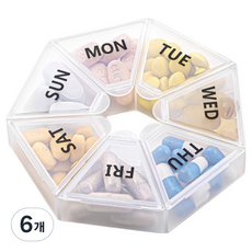 Ilsangsokbanzzak 星期藥盒 白色, 6個