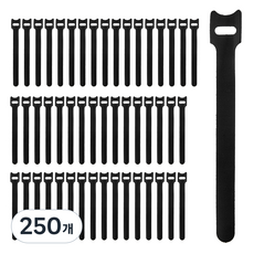 코멧 홈 찍찍이 케이블타이 고리형, 블랙, 250개