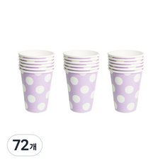 Partypia 圓點圖案丁香紫紙杯, 6個, 72個