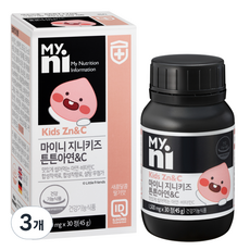 Myni 孩童維他命C含鋅補充錠 30顆入, 3罐, 45g