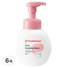 DoubleHeart 嬰兒泡沫洗面乳 柔軟粉質, 300ml, 6個