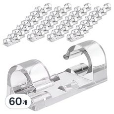 ender 黏性佳電線整理固定夾, 透明, 60個