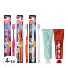 EBiSU 惠百施 Master Care牙刷 隨機出貨 3入 + 原味薄荷維他命牙膏 120g + 強效薄荷維他命牙膏 120g 組合, 4套