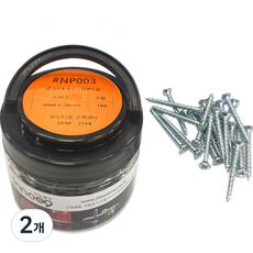 이노공구 콘크리트피스 접시머리 메탈 NP003 4 x 38 mm, 2개