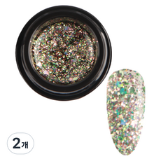 SM IVIT 透明Q彈珍珠亮片凝膠指甲油, 5g, 閃耀亮片凝膠 淺綠色珠光, 2個