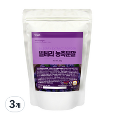 갑당약초 빌베리 농축분말, 3개, 200g
