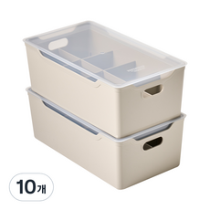 EASY&FREE 分格收納箱 S號, 木灰色, 10個