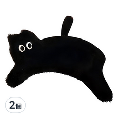 ARTJOY 萬用貓咪造型筆袋, 黑色, 2個