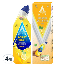 아스토니쉬 변기세정제 레몬, 4개, 750ml