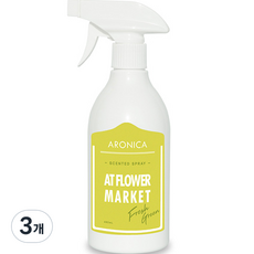 아로니카 센티드 스프레이 탈취제 앳플라워마켓, 490ml, 3개