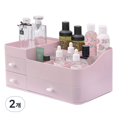 아그노 화장품 수납 정리대, 핑크, 2개