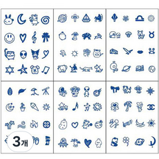 디에스 워터프루프 포인트 타투 스티커 B, 혼합색상, 3개