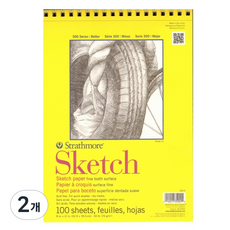 스트라스모아 S3 스케치 전문가용 스케치북 스프링 GI350009, 23 x 30 cm, 100매, 2개