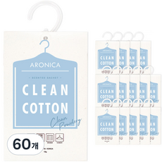 아로니카 센티드 옷장 방향제 옷걸이형 본품, 18g, 60개, 클린코튼
