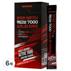 뉴프라이스 정직한 아르기닌 액티브 7000 오르니틴 타우린, 6개, 300g