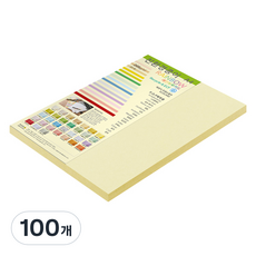 종이문화 레인보우카드 두꺼운 양면카드지 A4 205g 01 레몬, 100개