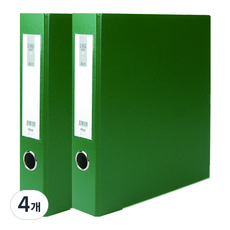 MiDAS HYUNPOONG D型環合紙活頁夾 名牌型 3孔 A4 5公分, 綠色, 4個