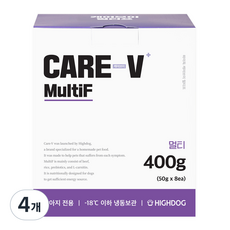 하이독 생후 3개월령 이상 강아지 케어브이 멀티프 냉동 화식사료, 소, 400g, 4개