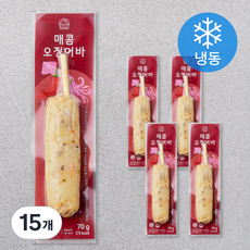 장우손부산어묵 매콤 오징어바 (냉동), 70g, 15개