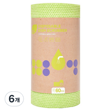 EZn이지엔 엠보싱 일회용 수세미, 라임, 60개, 6개
