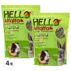 HELLO 알팔파 소동물 사료, 500g, 4개