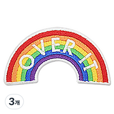 Button King 東大門鈕扣王 熱接著式刺繡臂章貼片 Over-it 彩虹, 3個, 混合色