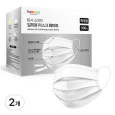 탐사 소프트 쉽게 뽑아쓰는 일회용 마스크 특대형, 화이트, 2개, 100개입