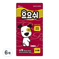 요요쉬 강아지 배변패드 플로랄와인향, 50개입, 6개