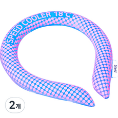 SpeedGown 管狀涼感圍巾 頸部冷卻器 冰項鍊, 2個, 粉紅點點