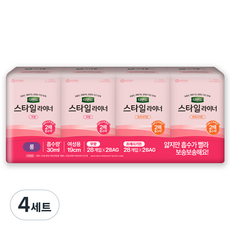 디펜드 스타일 라이너 무향 롱28개입X2백 + 프레시가든향 롱28개입X2백, 28개입, 4세트