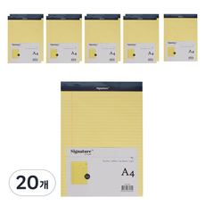 시그니처 리갈패드 A4 50p, 옐로우, 20개
