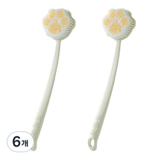 언헤브 고양이 모양 샤워 바디 브러쉬, 화이트, 1개입, 6개