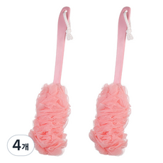 unheve 環形沐浴球身體刷, 粉紅色, 1入, 4個