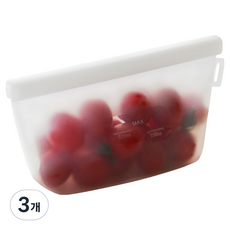 lilive 더블락 실리콘 지퍼백 화이트, 500ml, 1개입, 3개